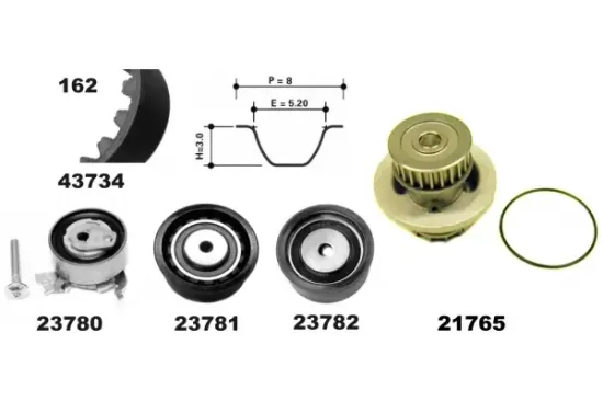 Wasserpumpe + Zahnriemensatz MAPCO 41739 Bild Wasserpumpe + Zahnriemensatz MAPCO 41739