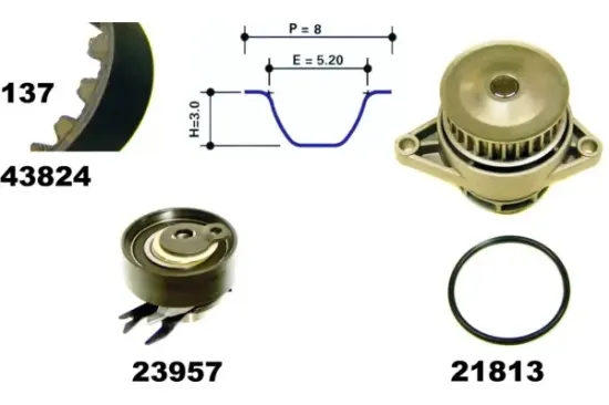 Wasserpumpe + Zahnriemensatz MAPCO 41824 Bild Wasserpumpe + Zahnriemensatz MAPCO 41824