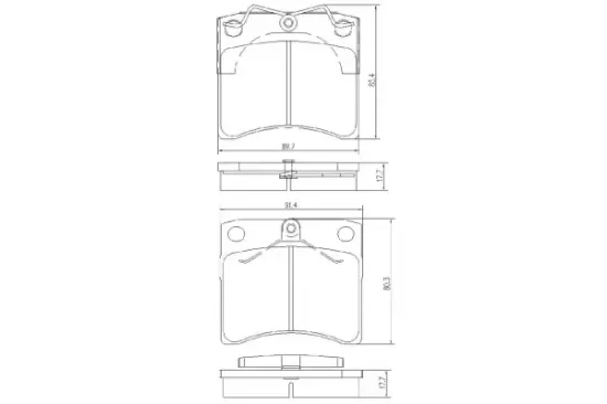 Bremsbelagsatz, Scheibenbremse Vorderachse MAPCO 6383/1 Bild Bremsbelagsatz, Scheibenbremse Vorderachse MAPCO 6383/1