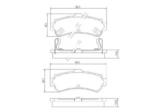Bremsbelagsatz, Scheibenbremse Hinterachse MAPCO 6659 Bild Bremsbelagsatz, Scheibenbremse Hinterachse MAPCO 6659