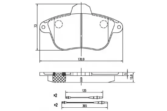 Bremsbelagsatz, Scheibenbremse Vorderachse MAPCO 6902 Bild Bremsbelagsatz, Scheibenbremse Vorderachse MAPCO 6902