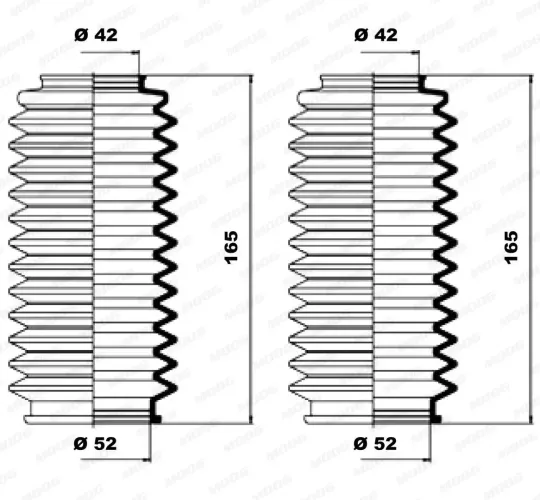 Faltenbalgsatz, Lenkung Vorderachse links Vorderachse rechts MOOG K150002 Bild Faltenbalgsatz, Lenkung Vorderachse links Vorderachse rechts MOOG K150002