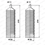 Faltenbalgsatz, Lenkung Vorderachse links Vorderachse rechts MOOG K150028