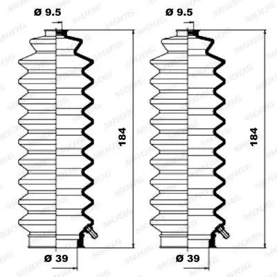 Faltenbalgsatz, Lenkung Vorderachse links Vorderachse rechts MOOG K150051 Bild Faltenbalgsatz, Lenkung Vorderachse links Vorderachse rechts MOOG K150051