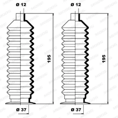 Faltenbalgsatz, Lenkung Vorderachse links Vorderachse rechts MOOG K150068 Bild Faltenbalgsatz, Lenkung Vorderachse links Vorderachse rechts MOOG K150068