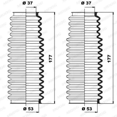 Faltenbalgsatz, Lenkung Vorderachse links Vorderachse rechts MOOG K150091 Bild Faltenbalgsatz, Lenkung Vorderachse links Vorderachse rechts MOOG K150091