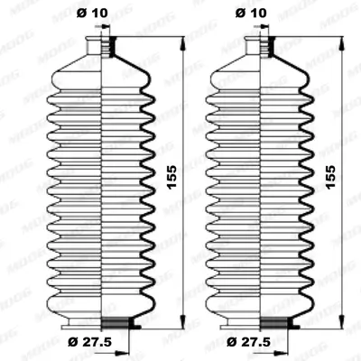 Faltenbalgsatz, Lenkung Vorderachse links Vorderachse rechts MOOG K150114 Bild Faltenbalgsatz, Lenkung Vorderachse links Vorderachse rechts MOOG K150114