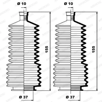 Faltenbalgsatz, Lenkung Vorderachse links Vorderachse rechts MOOG K150115 Bild Faltenbalgsatz, Lenkung Vorderachse links Vorderachse rechts MOOG K150115