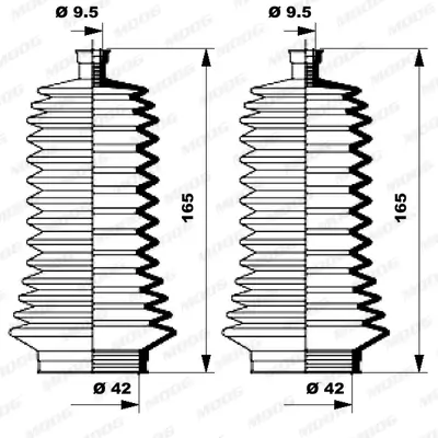 Faltenbalgsatz, Lenkung Vorderachse links Vorderachse rechts MOOG K150133 Bild Faltenbalgsatz, Lenkung Vorderachse links Vorderachse rechts MOOG K150133