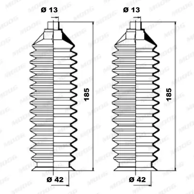 Faltenbalgsatz, Lenkung Vorderachse links Vorderachse rechts MOOG K150178 Bild Faltenbalgsatz, Lenkung Vorderachse links Vorderachse rechts MOOG K150178