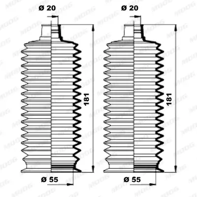 Faltenbalgsatz, Lenkung Vorderachse links Vorderachse rechts MOOG K150188 Bild Faltenbalgsatz, Lenkung Vorderachse links Vorderachse rechts MOOG K150188