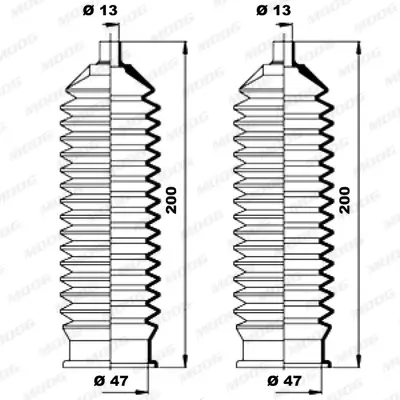 Faltenbalgsatz, Lenkung Vorderachse links Vorderachse rechts MOOG K150193 Bild Faltenbalgsatz, Lenkung Vorderachse links Vorderachse rechts MOOG K150193