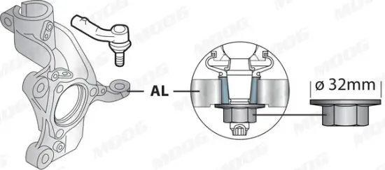Spurstangenkopf außen rechts Vorderachse MOOG VO-ES-10704 Bild Spurstangenkopf außen rechts Vorderachse MOOG VO-ES-10704