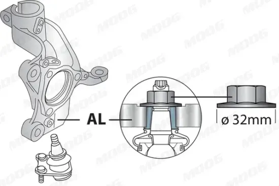 Lenker, Radaufhängung Vorderachse rechts MOOG VO-WP-5009 Bild Lenker, Radaufhängung Vorderachse rechts MOOG VO-WP-5009