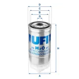 Kraftstofffilter UFI 24.H2O.07
