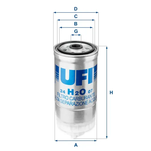 Kraftstofffilter UFI 24.H2O.07 Bild Kraftstofffilter UFI 24.H2O.07