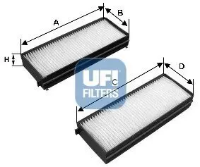 Filter, Innenraumluft UFI 53.142.00 Bild Filter, Innenraumluft UFI 53.142.00