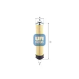Filter, Arbeitshydraulik UFI 83.083.00