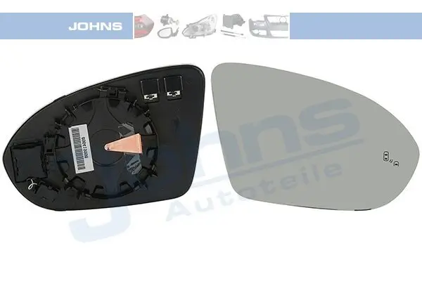 Spiegelglas, Außenspiegel rechts JOHNS 55 11 38-84