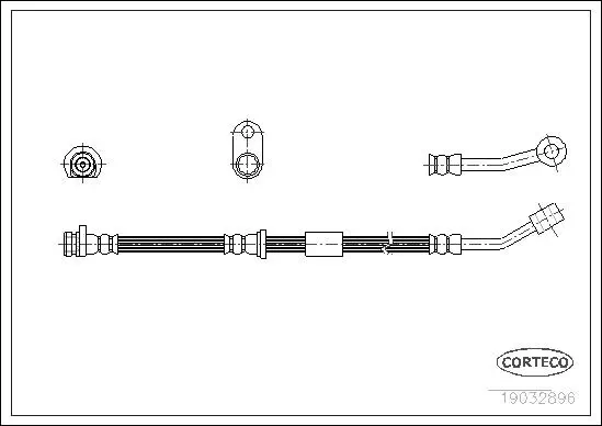 Bremsschlauch Vorderachse rechts CORTECO 19032896 Bild Bremsschlauch Vorderachse rechts CORTECO 19032896