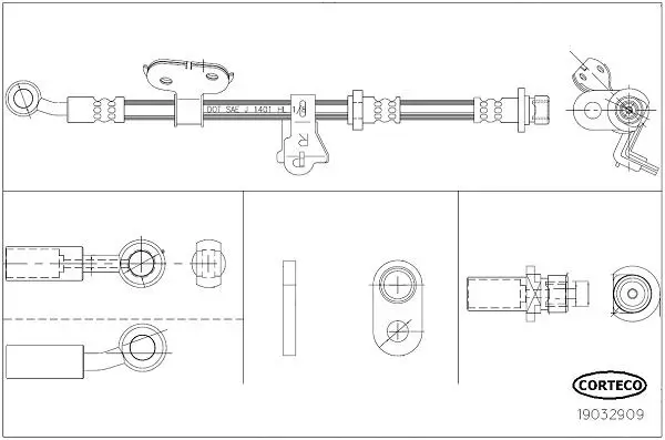 Bremsschlauch Vorderachse rechts CORTECO 19032909