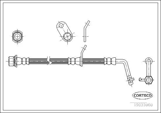 Bremsschlauch Hinterachse links CORTECO 19033060