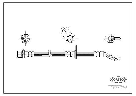 Bremsschlauch Hinterachse rechts CORTECO 19033094 Bild Bremsschlauch Hinterachse rechts CORTECO 19033094