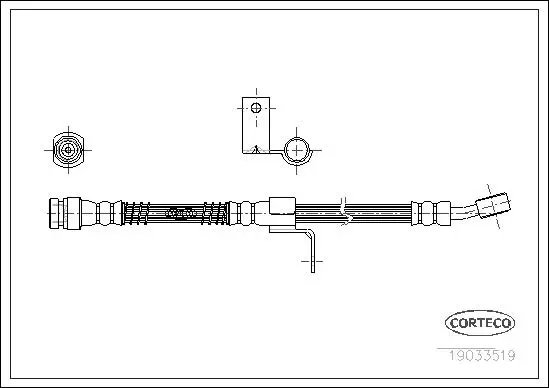 Bremsschlauch Vorderachse links CORTECO 19033519