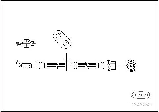 Bremsschlauch Vorderachse links CORTECO 19033535 Bild Bremsschlauch Vorderachse links CORTECO 19033535