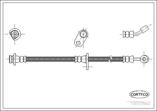 Bremsschlauch Hinterachse CORTECO 19033560