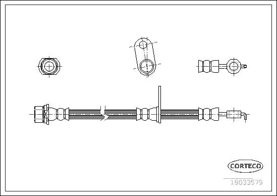 Bremsschlauch Vorderachse links CORTECO 19033579