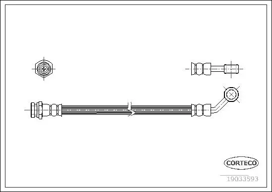 Bremsschlauch Hinterachse CORTECO 19033593