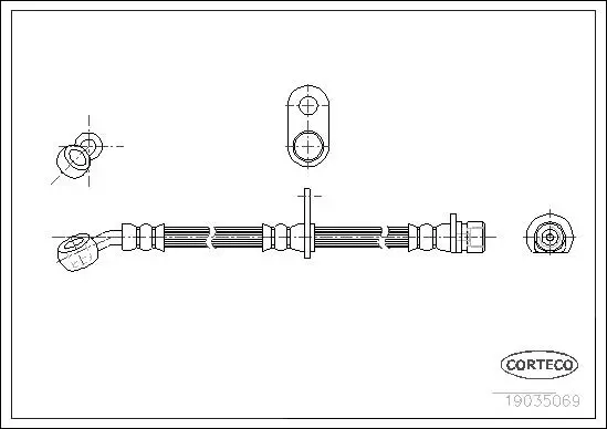 Bremsschlauch Hinterachse rechts CORTECO 19035069 Bild Bremsschlauch Hinterachse rechts CORTECO 19035069