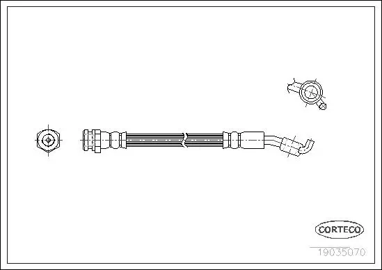 Bremsschlauch Hinterachse rechts CORTECO 19035070 Bild Bremsschlauch Hinterachse rechts CORTECO 19035070
