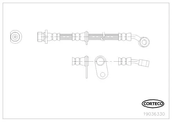 Bremsschlauch Vorderachse rechts CORTECO 19036330
