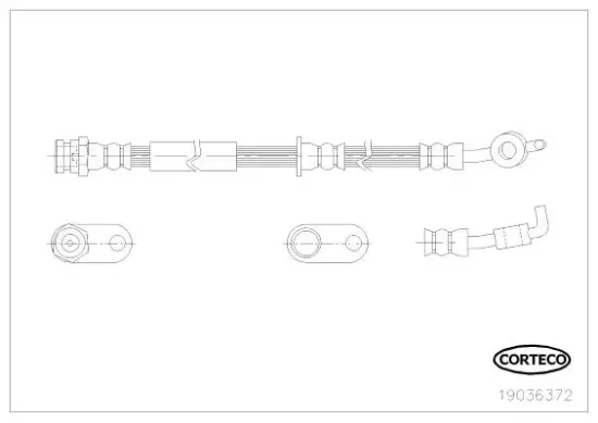 Bremsschlauch Vorderachse links CORTECO 19036372 Bild Bremsschlauch Vorderachse links CORTECO 19036372