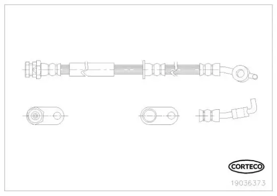 Bremsschlauch Vorderachse rechts CORTECO 19036373 Bild Bremsschlauch Vorderachse rechts CORTECO 19036373