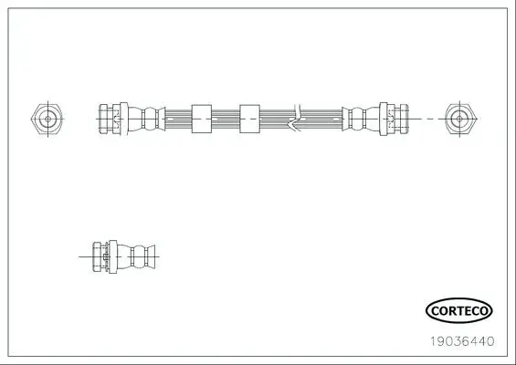 Bremsschlauch Hinterachse CORTECO 19036440