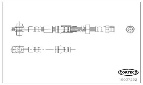 Bremsschlauch Vorderachse CORTECO 19037292