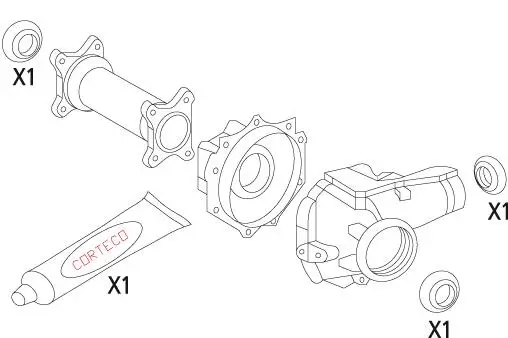 Dichtungssatz, Differential vorne CORTECO 19536186 Bild Dichtungssatz, Differential vorne CORTECO 19536186