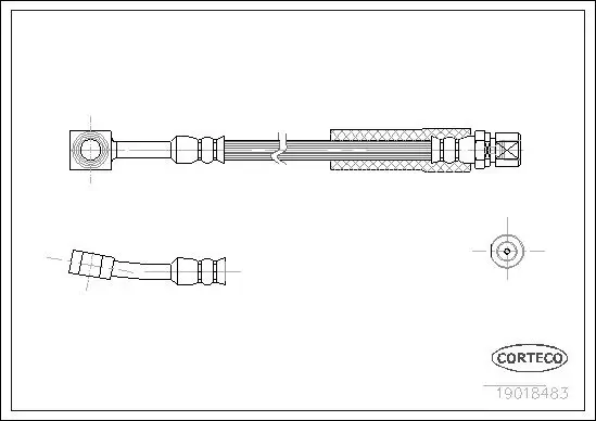 Bremsschlauch vorne hinten CORTECO 19018483 Bild Bremsschlauch vorne hinten CORTECO 19018483