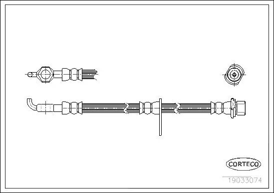 Bremsschlauch Vorderachse links CORTECO 19033074