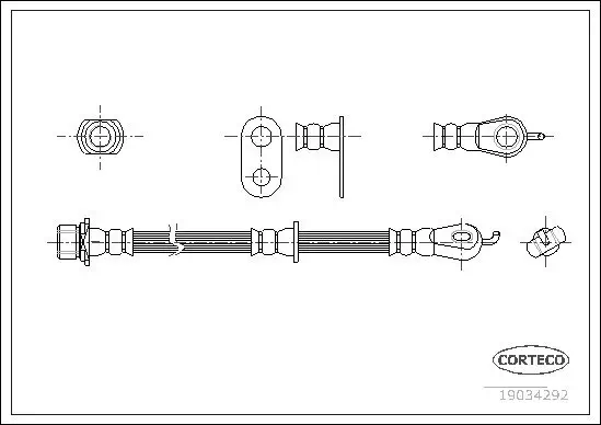 Bremsschlauch Vorderachse links CORTECO 19034292