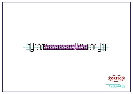 Bremsschlauch Hinterachse rechts CORTECO 19034452 Bild Bremsschlauch Hinterachse rechts CORTECO 19034452
