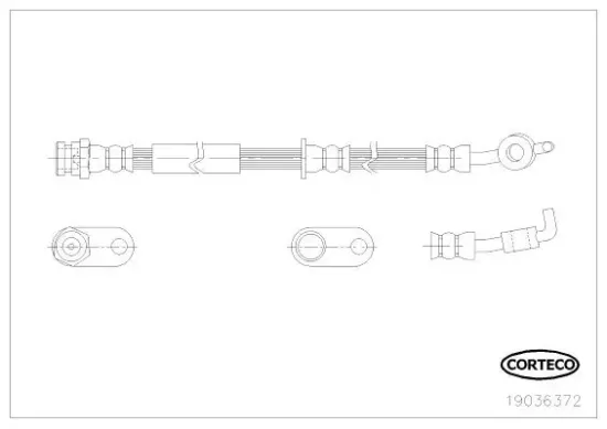 Bremsschlauch Vorderachse links CORTECO 19036372 Bild Bremsschlauch Vorderachse links CORTECO 19036372