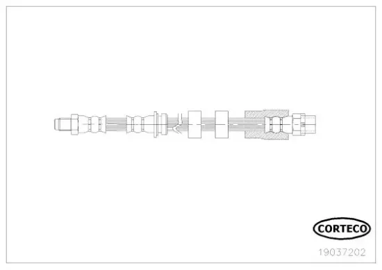 Bremsschlauch Vorderachse links Vorderachse rechts CORTECO 19037202 Bild Bremsschlauch Vorderachse links Vorderachse rechts CORTECO 19037202