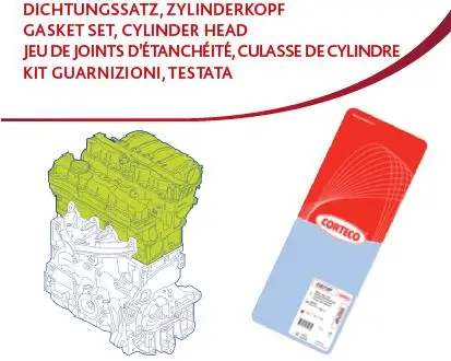 Dichtungssatz, Zylinderkopf CORTECO 418589P Bild Dichtungssatz, Zylinderkopf CORTECO 418589P