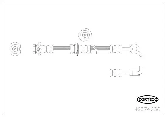 Bremsschlauch Hinterachse rechts CORTECO 49374258