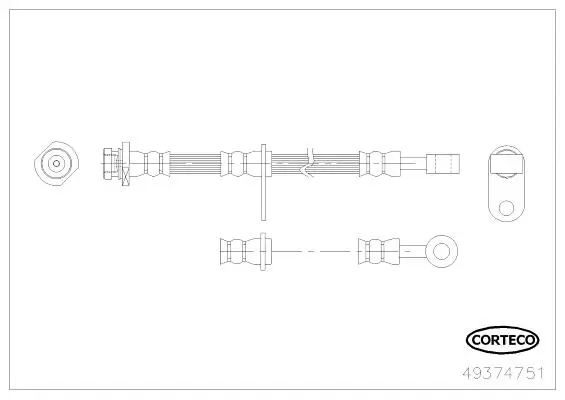Bremsschlauch Vorderachse rechts CORTECO 49374751