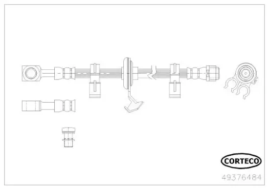Bremsschlauch Vorderachse rechts CORTECO 49376484 Bild Bremsschlauch Vorderachse rechts CORTECO 49376484